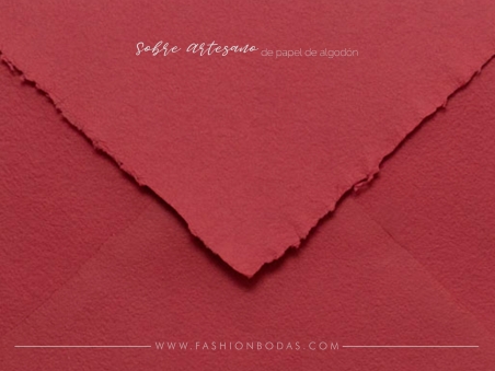 Sobres artesanales algodón para invitaciones de boda color ROJO VINO formato C5 (162x229mm)
