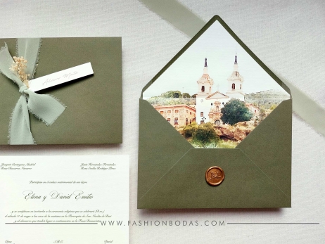 Invitación de boda - CLÁSICA CON ACUARELA