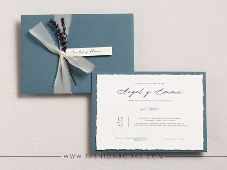 Invitación de boda - LAVANDA CORTE ARTESANAL