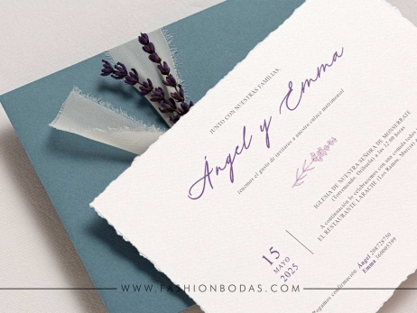 Invitación de boda - LAVANDA CORTE ARTESANAL