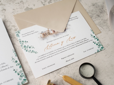 Invitación de boda - CLÁSICA CON ACUARELA 2