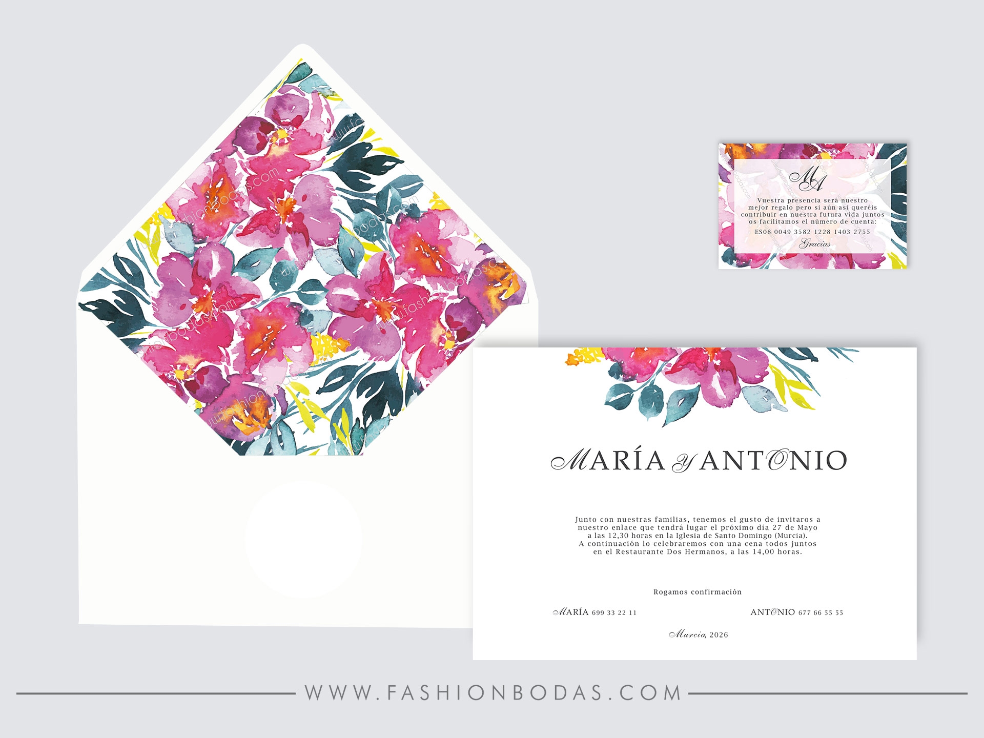 Invitación de boda - CLÁSICA FLORES